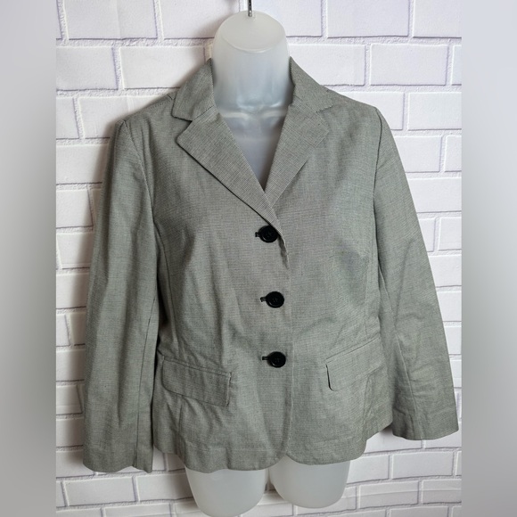 GAP Classic Houndstooth Blazer black-ivory Size 8 - Picture 8 of 12